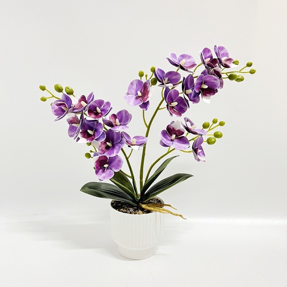 Orchid Potting Mix - Orquídea Borboleta Artificial Multi-Bloom com Vaso