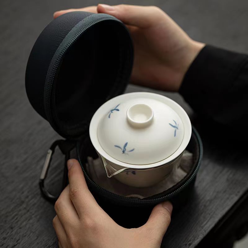 Orchid Potting Mix - Portable Ceramic Orchid Travel Tea Set,