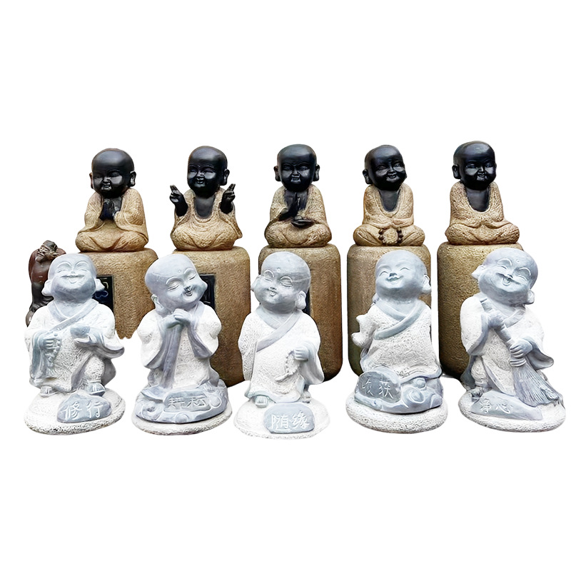 Zen Gardening Tools - Estatueta de monge iniciante para jardim