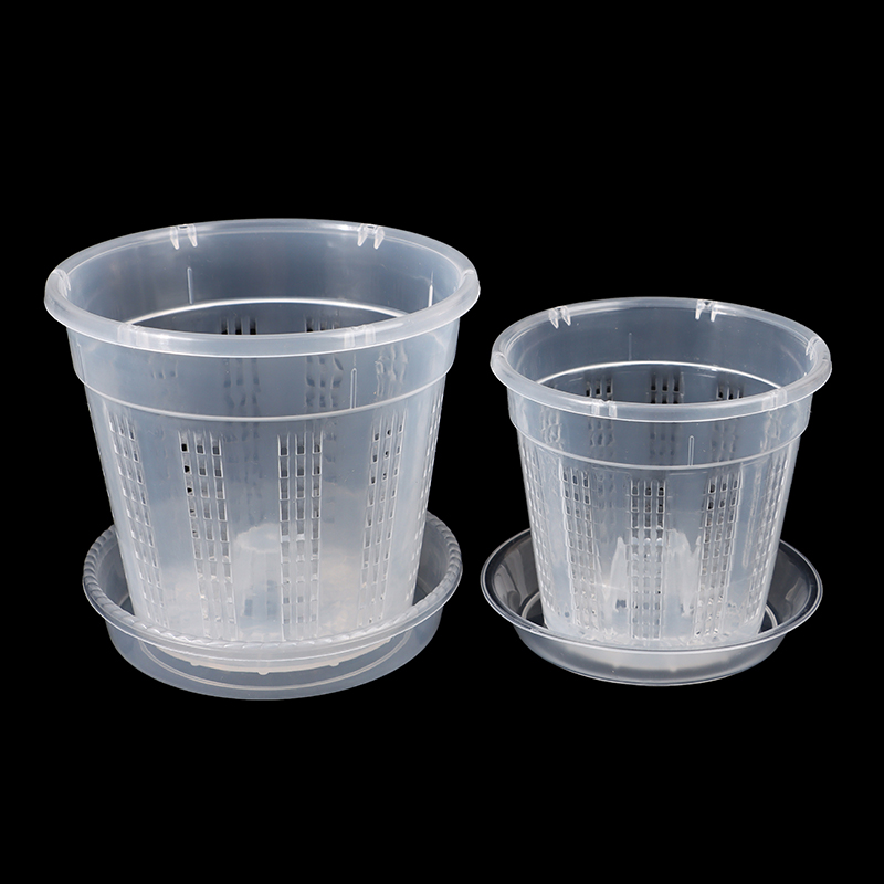 Orchid Potting Mix - Cestas plásticas transparentes da orquídea com