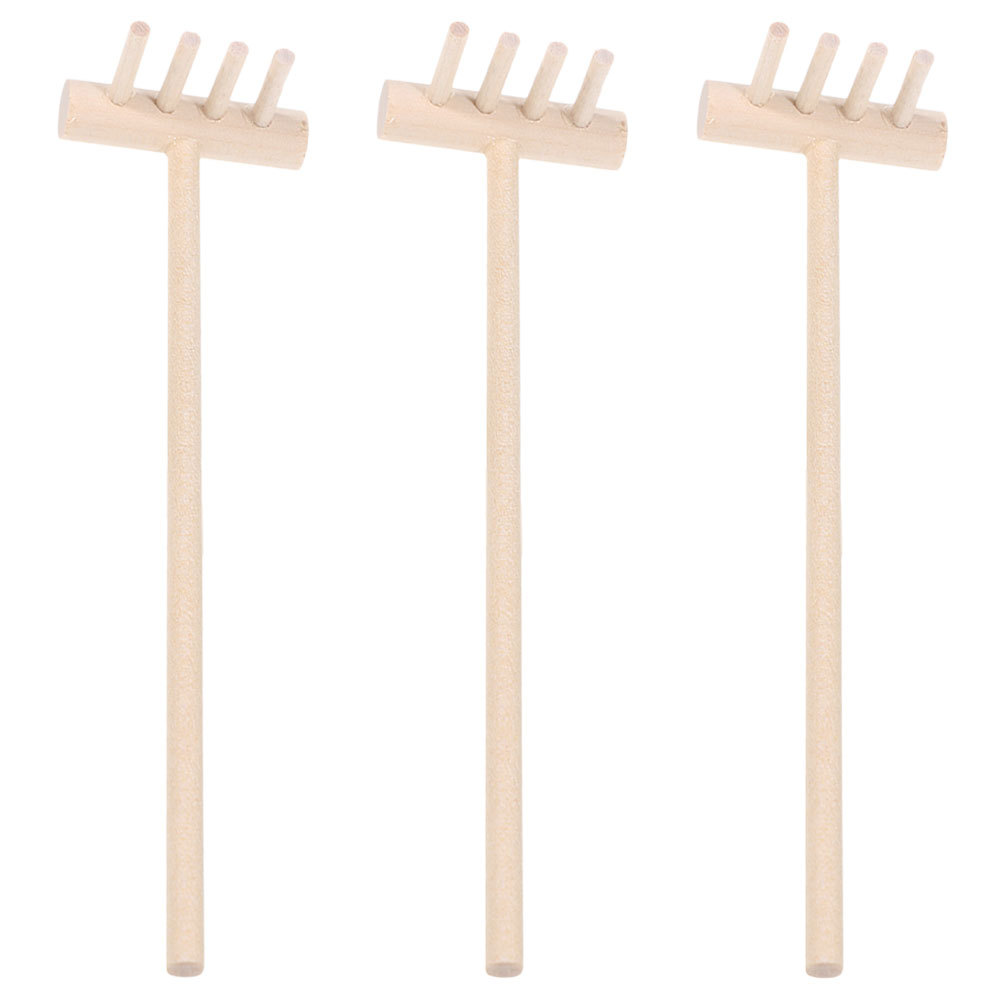 3 pçs de bambu mini ancinho co - Zen Gardening Tools avaliação e preço