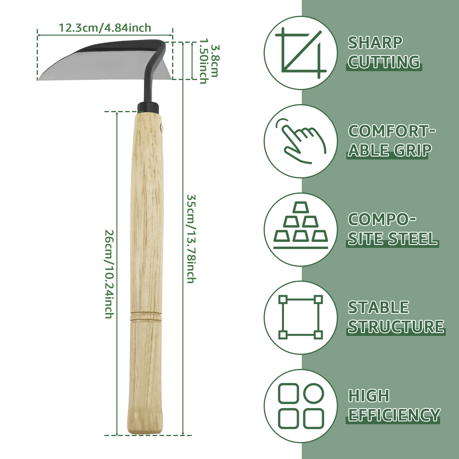 Enxada Ergonômica de Aço Carbo - Gardening Hand Tools Japanese avaliação e preço