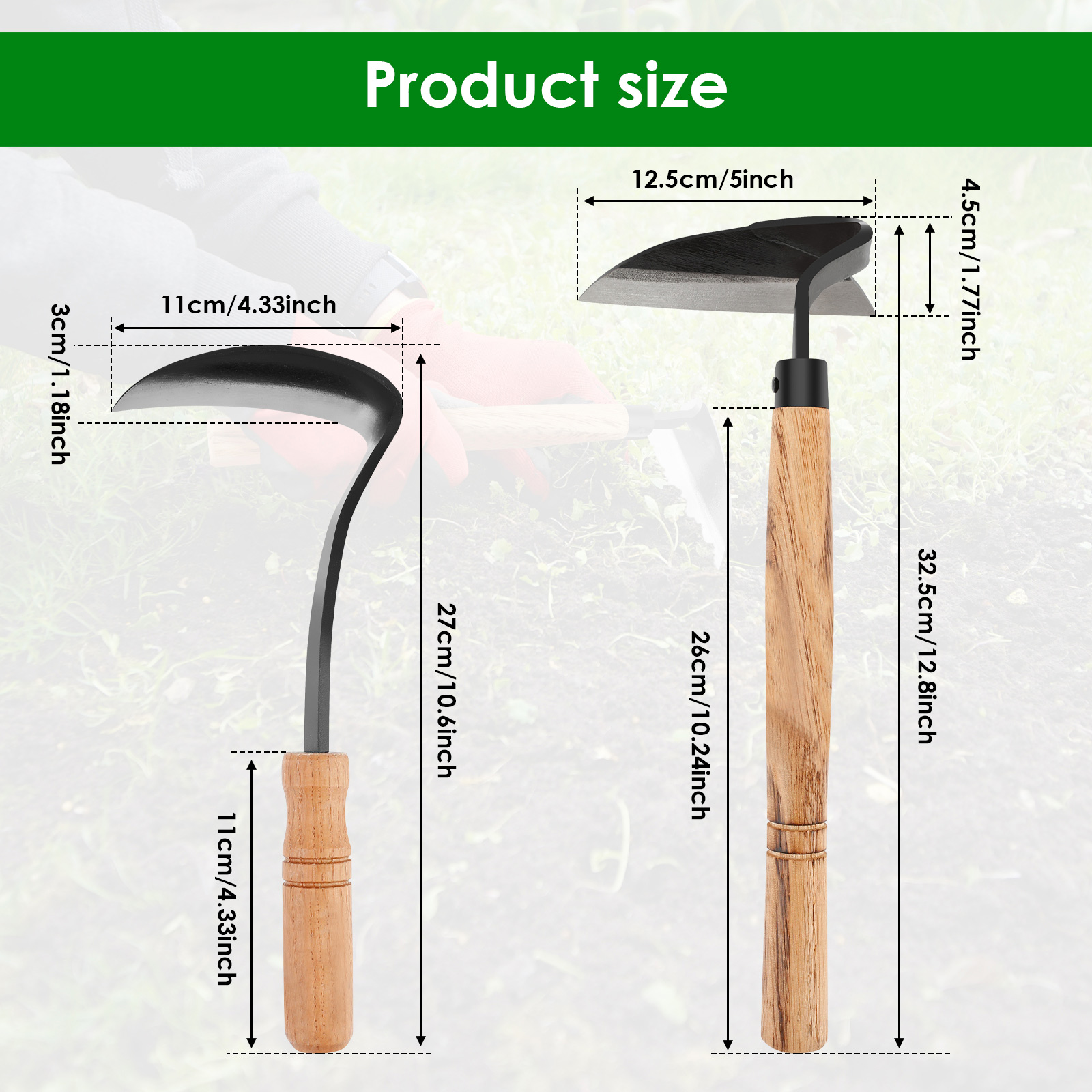 2/1 pçs mão capina enxada esti - Gardening Tools Japanese avaliação e preço