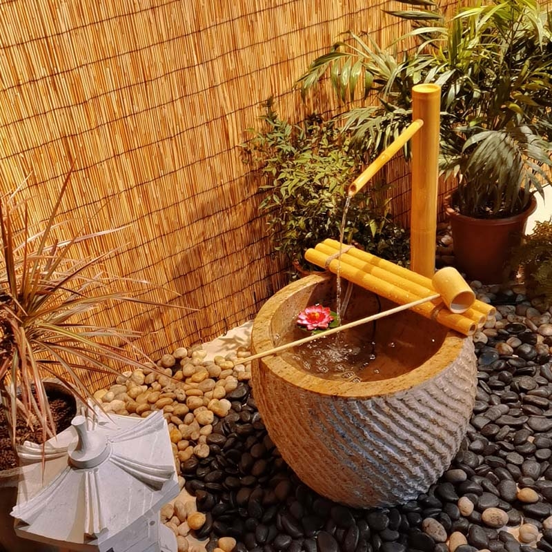 Tigela de pedra jinglu de bamb - Zen Gardening Tools avaliação e preço