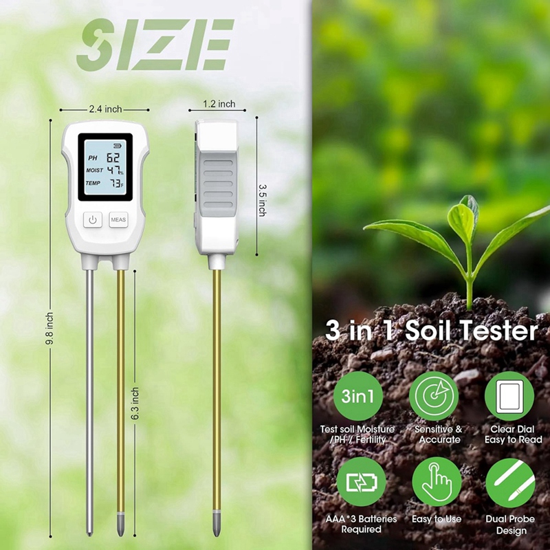 Medidor de Umidade do Solo 3 e - Soil Ph Meter avaliação e preço